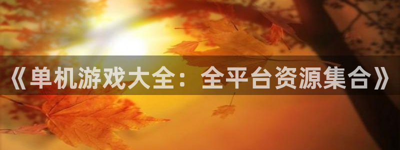 杏耀平台娱乐：《单机游戏大全：全平台资源集合》